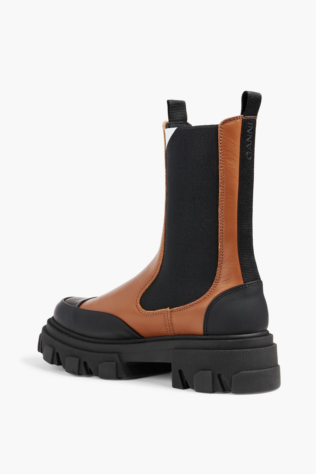 GANNI Rubber and leather Chelsea boots