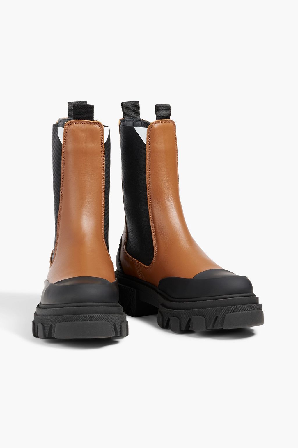 GANNI Rubber and leather Chelsea boots