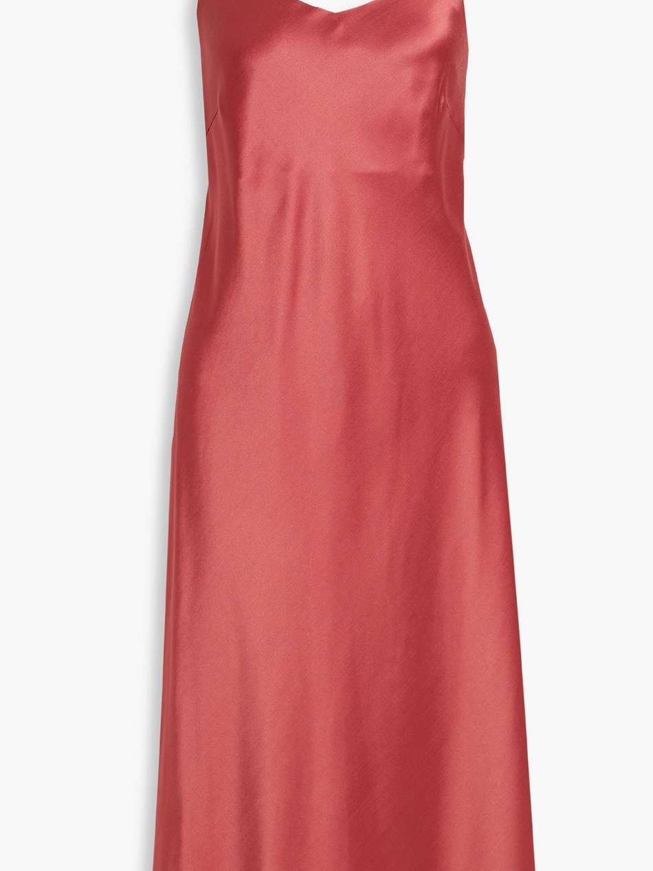 satin-crepe midi slip dress