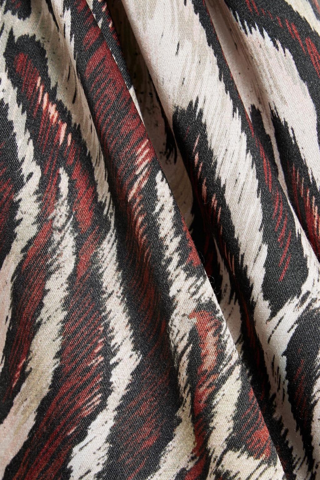 SIMKHAI Delilah gathered leopard-print Ecovero and silk-blend satin blouse