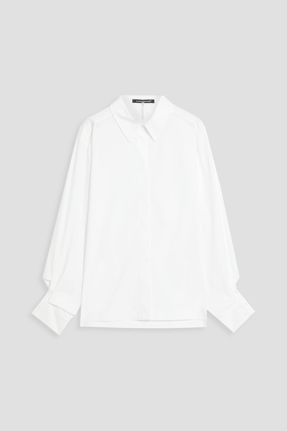 Luisa Cerano Pleated Cotton-blend Poplin Shirt In White