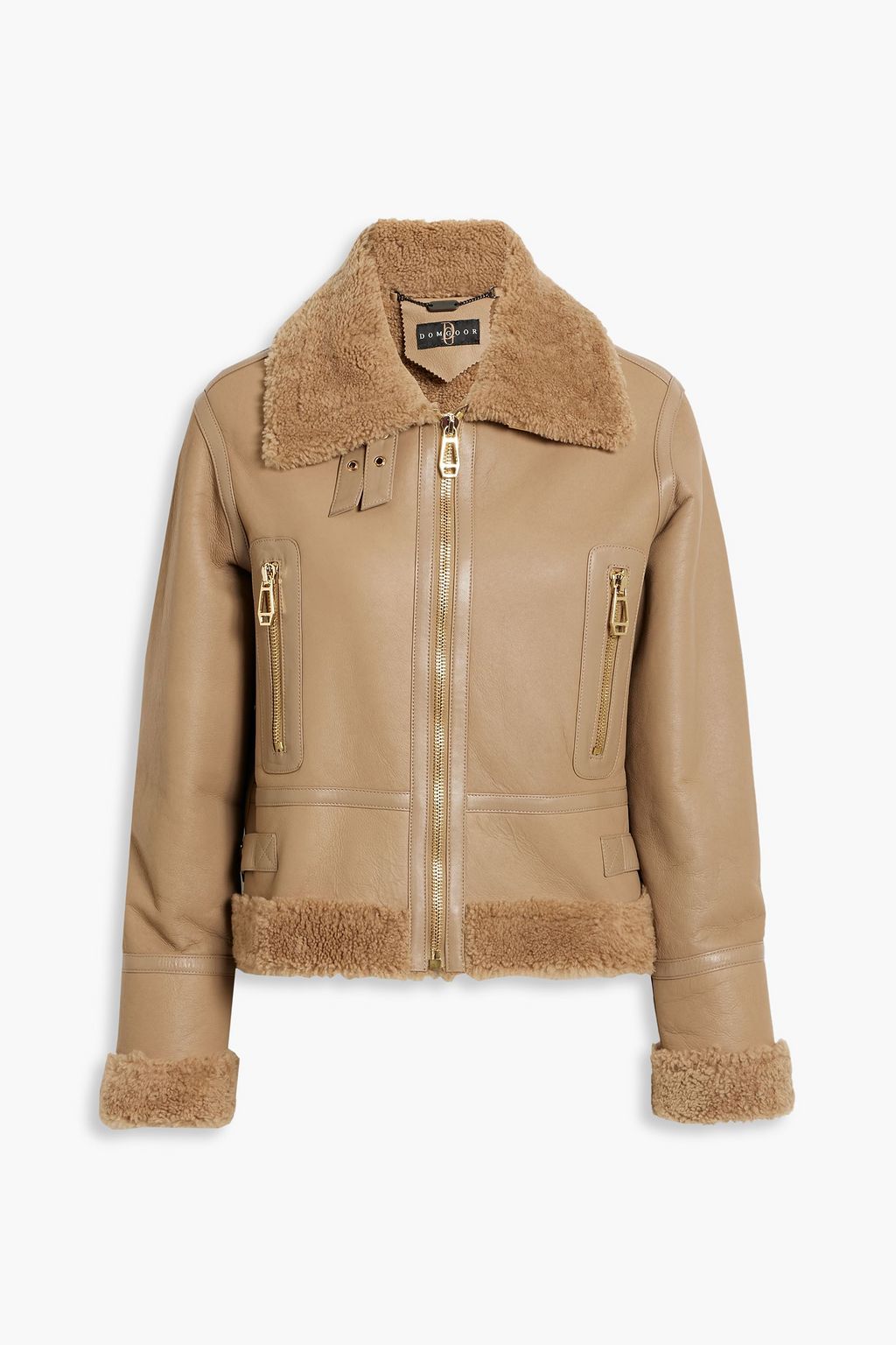 DOM GOOR Shearling biker jacket | THE OUTNET