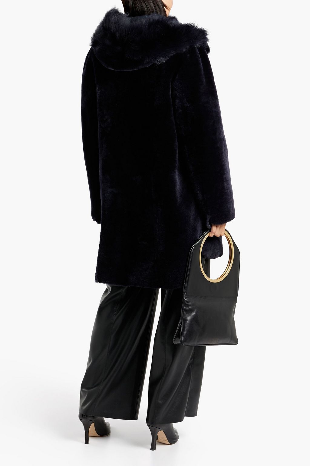 DOM GOOR Wendbarer Kapuzenmantel aus Shearling
