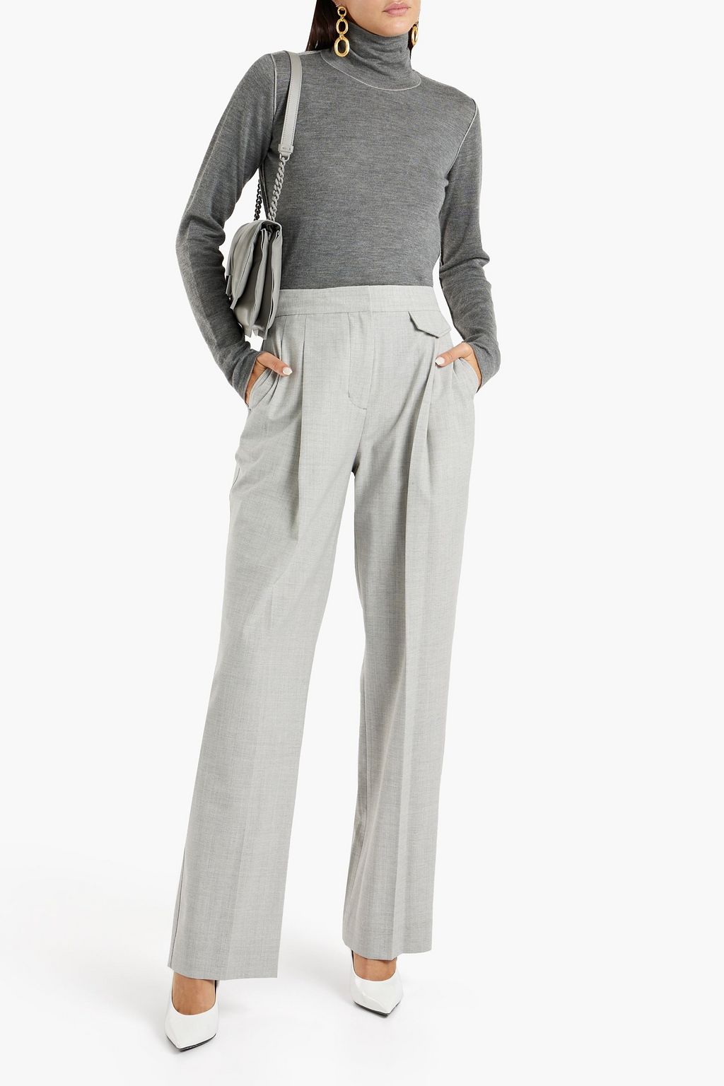 FERRAGAMO Mélange cashmere turtleneck sweater