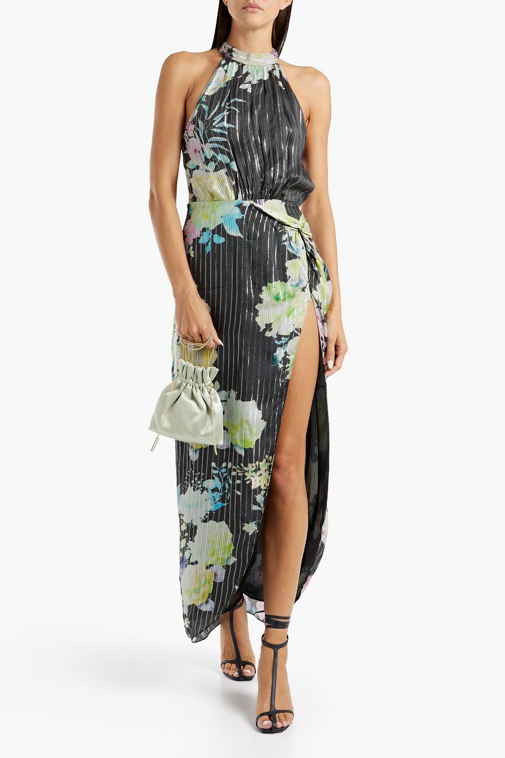 ROCOCO SAND Aita open-back floral-print jacquard maxi dress