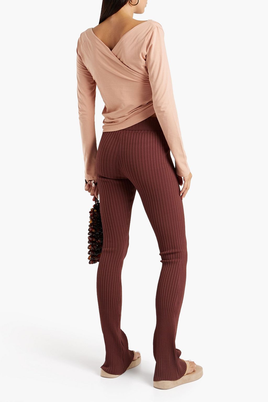 THE LINE BY K Ruched stretch cotton and modal-blend jersey top