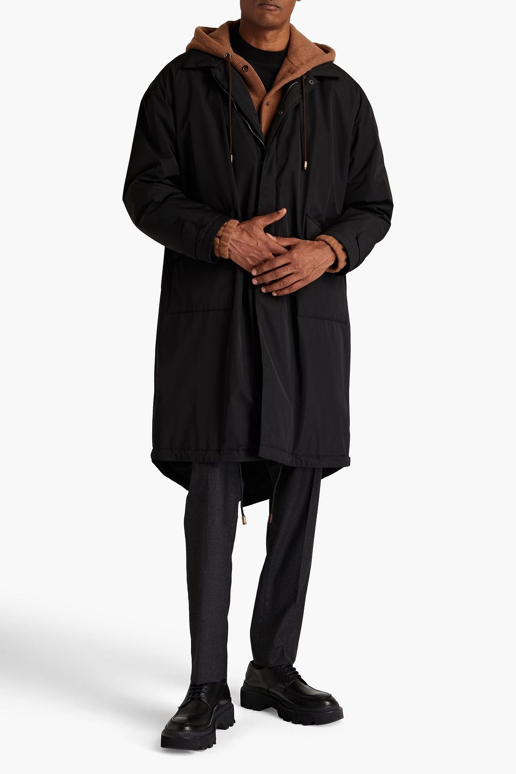 CANALI Convertible two-tone shell hooded parka