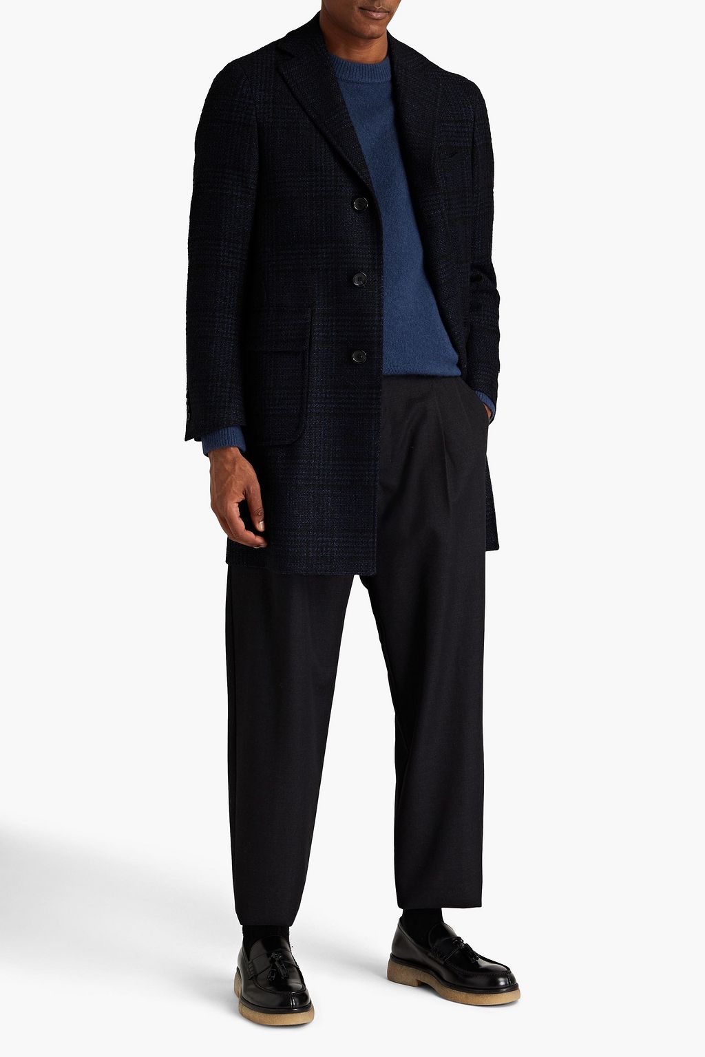 CANALI Wool-blend tweed coat