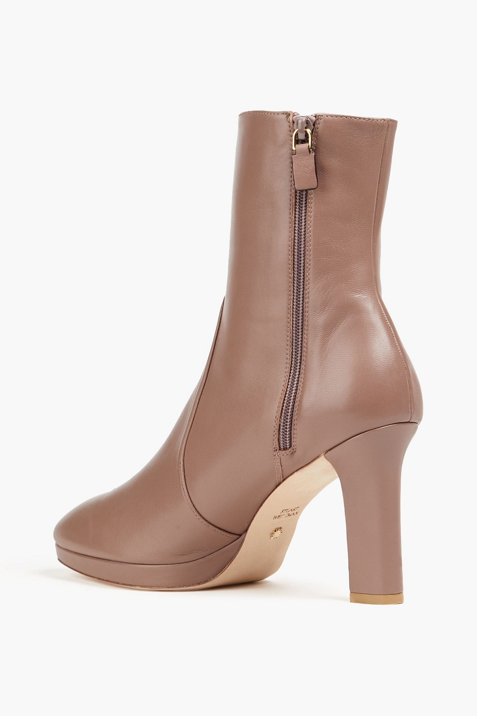 STUART WEITZMAN ROSALIND 90 LEATHER PLATFORM ANKLE BOOTS