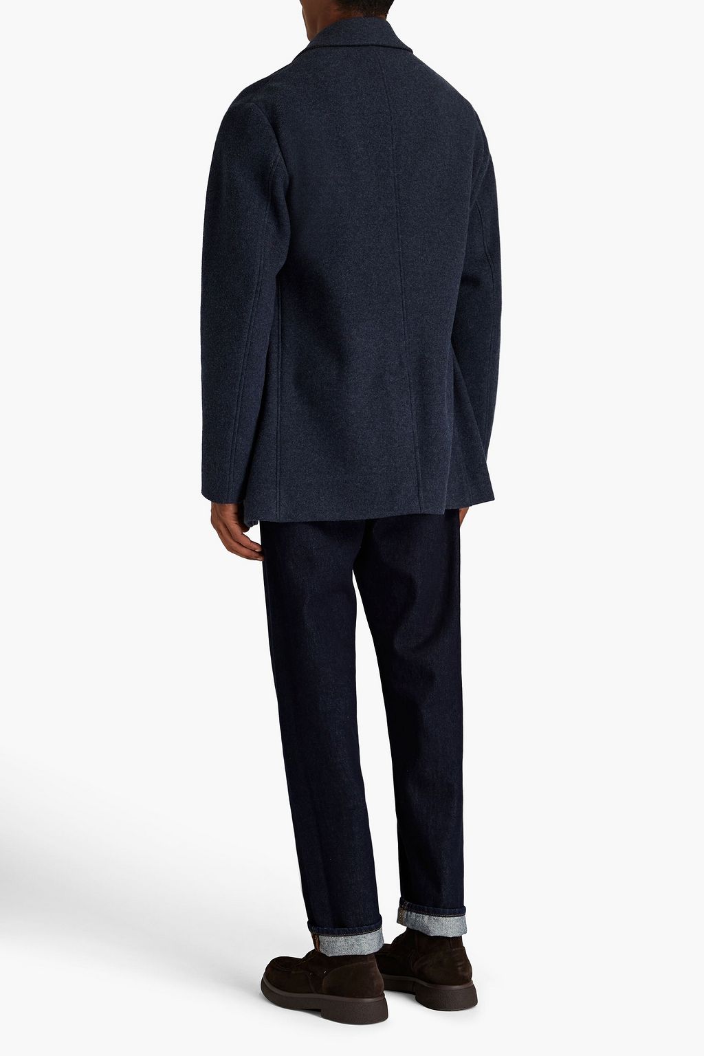 CANALI Mélange brushed wool-blend felt coat