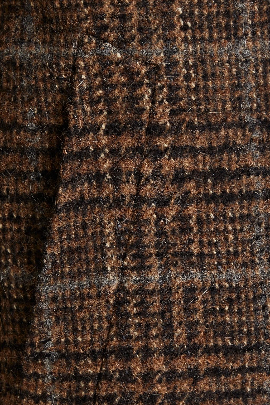 CANALI Milano Prince of Wales checked brushed wool-blend coat