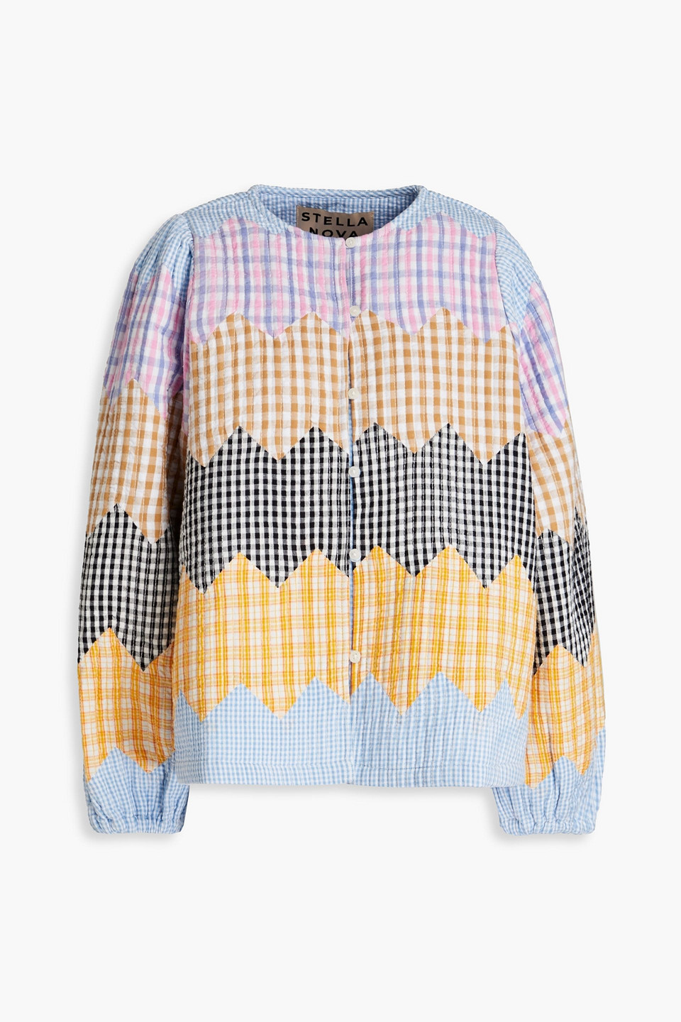 Stella Nova Aiva May Quilted Gingham Cotton Jacket In Multi