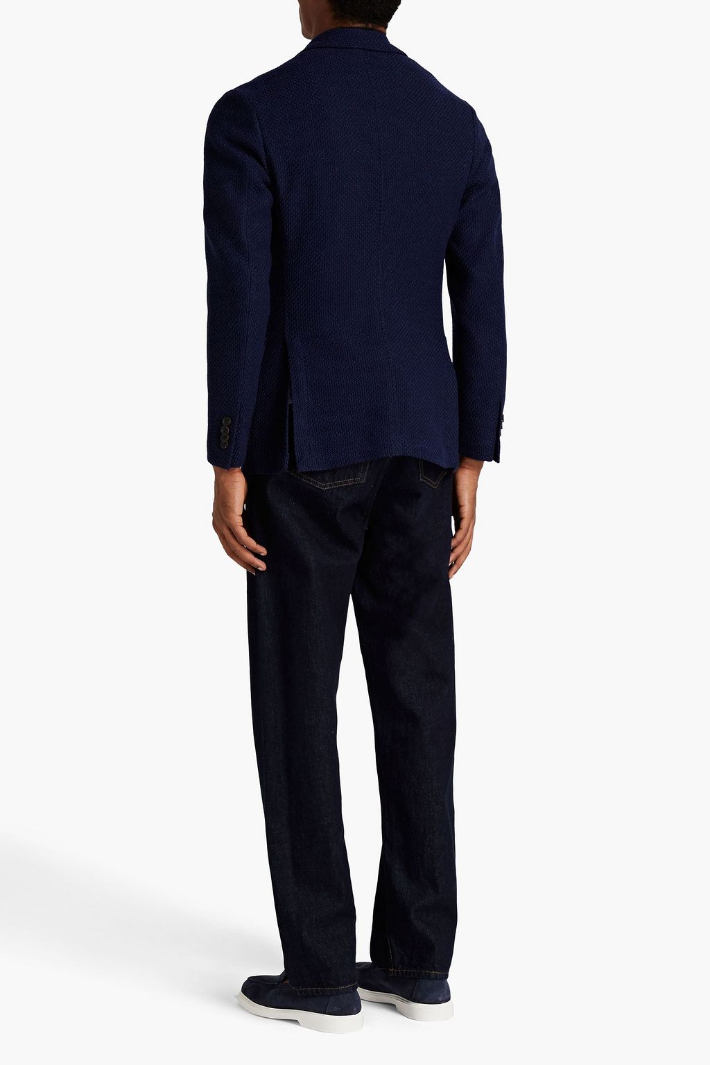 CANALI Double-breasted wool-jacquard blazer