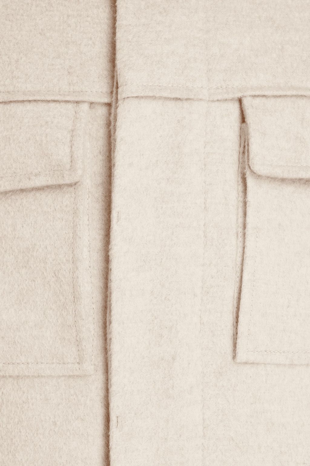 CANALI Leather-trimmed cashmere-felt coat