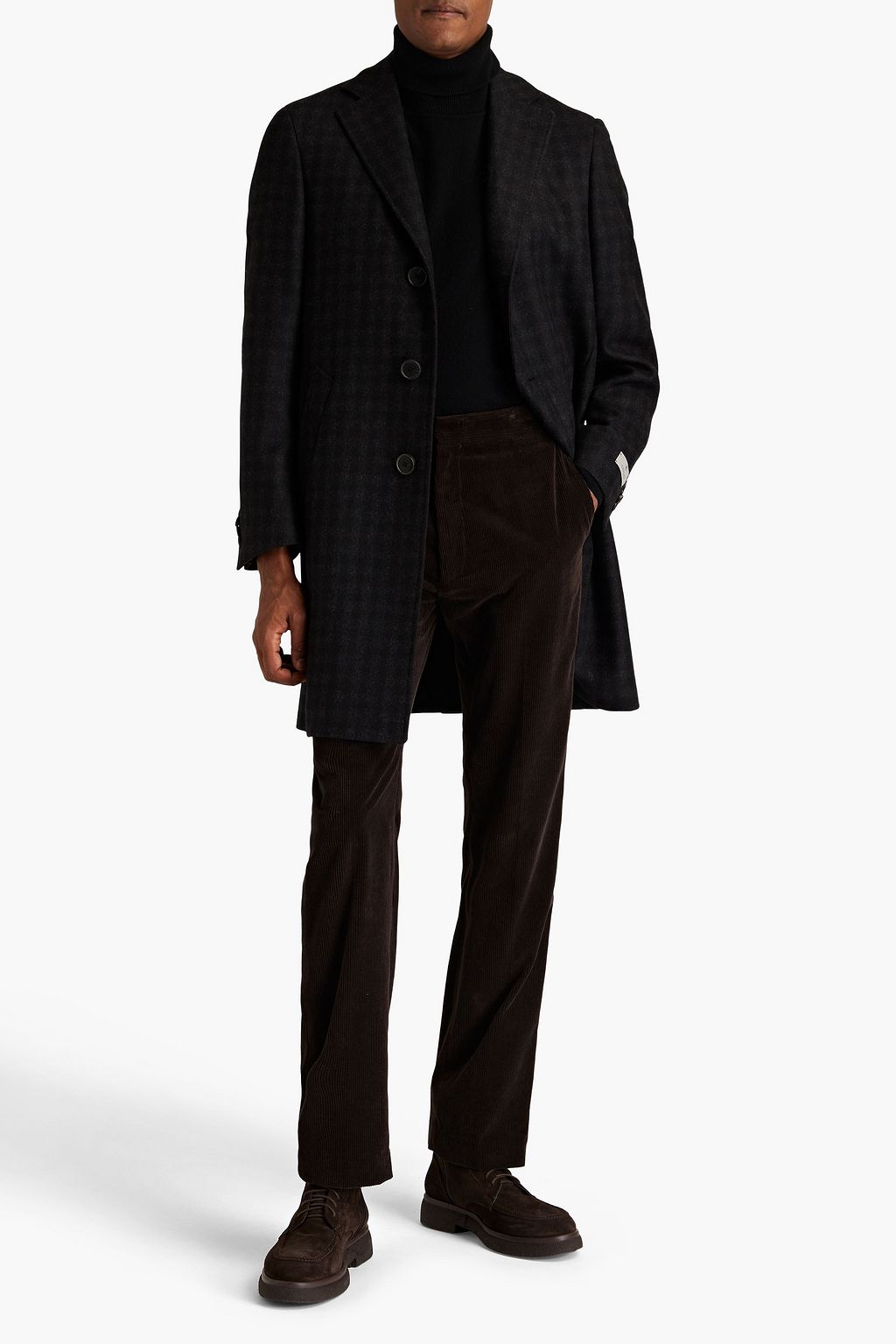 CANALI Kei checked wool-felt coat