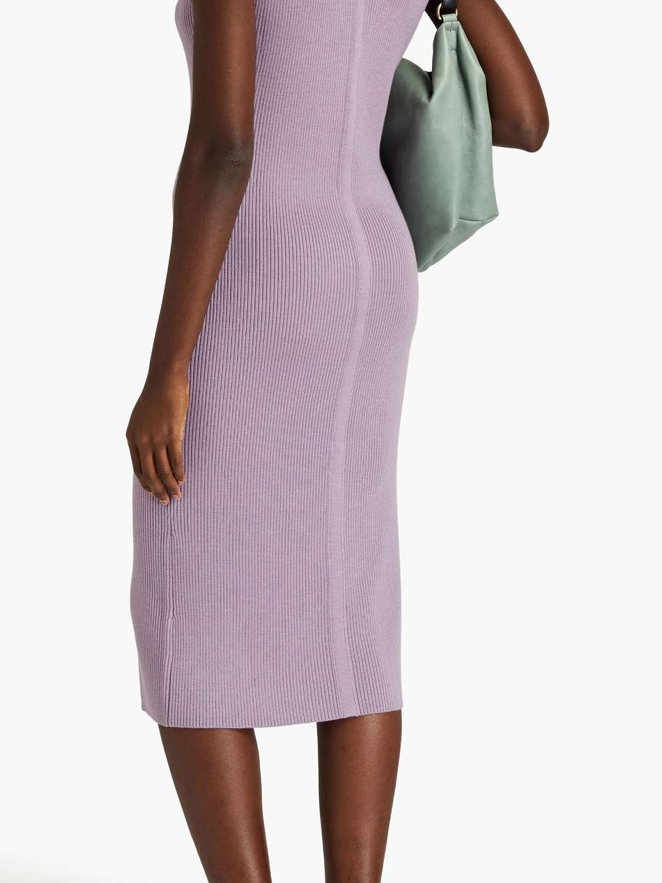 ribbed merino wool midi dress