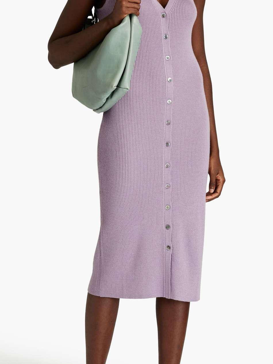 ribbed merino wool midi dress