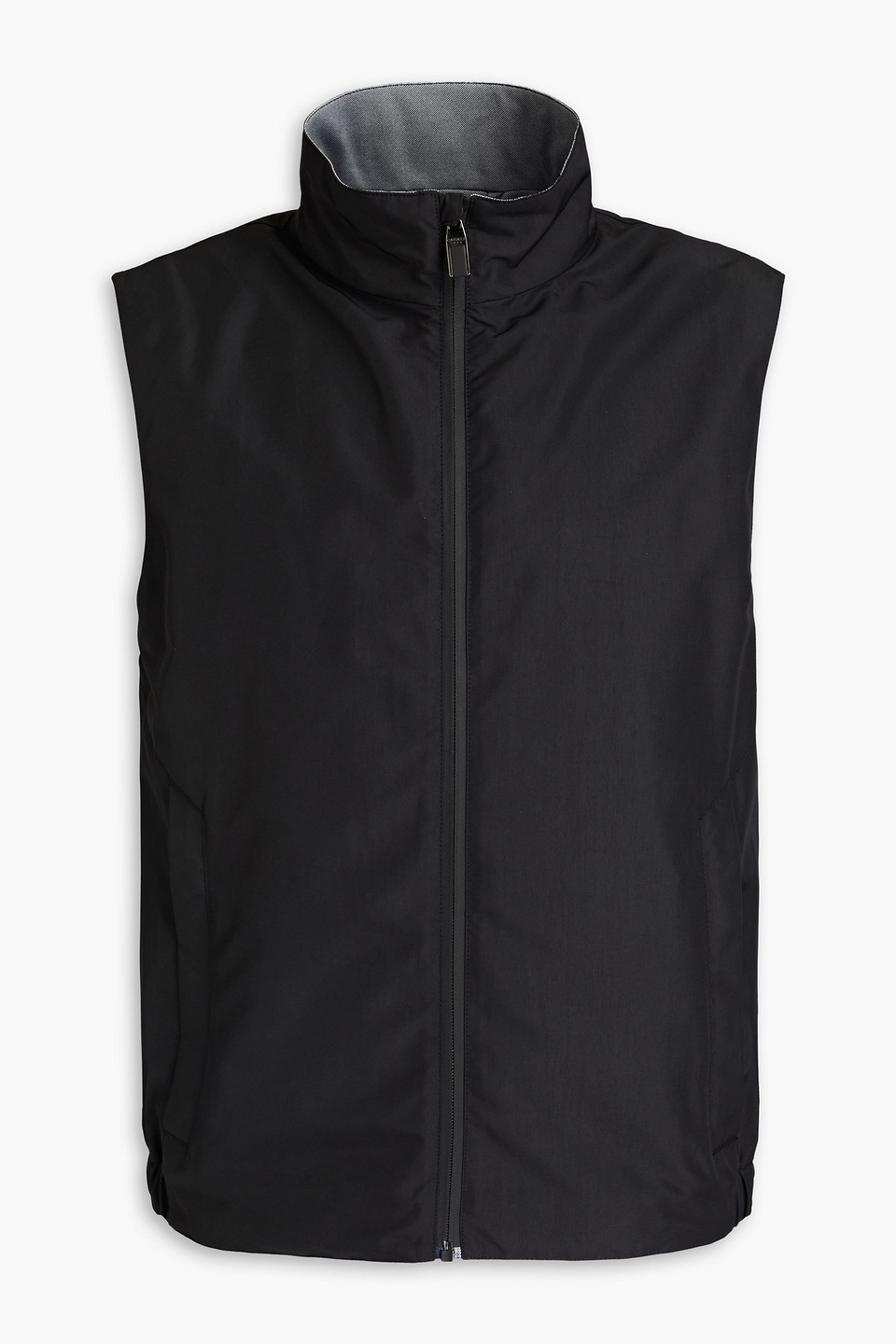 Canali Reversible Shell Waistcoat In Black