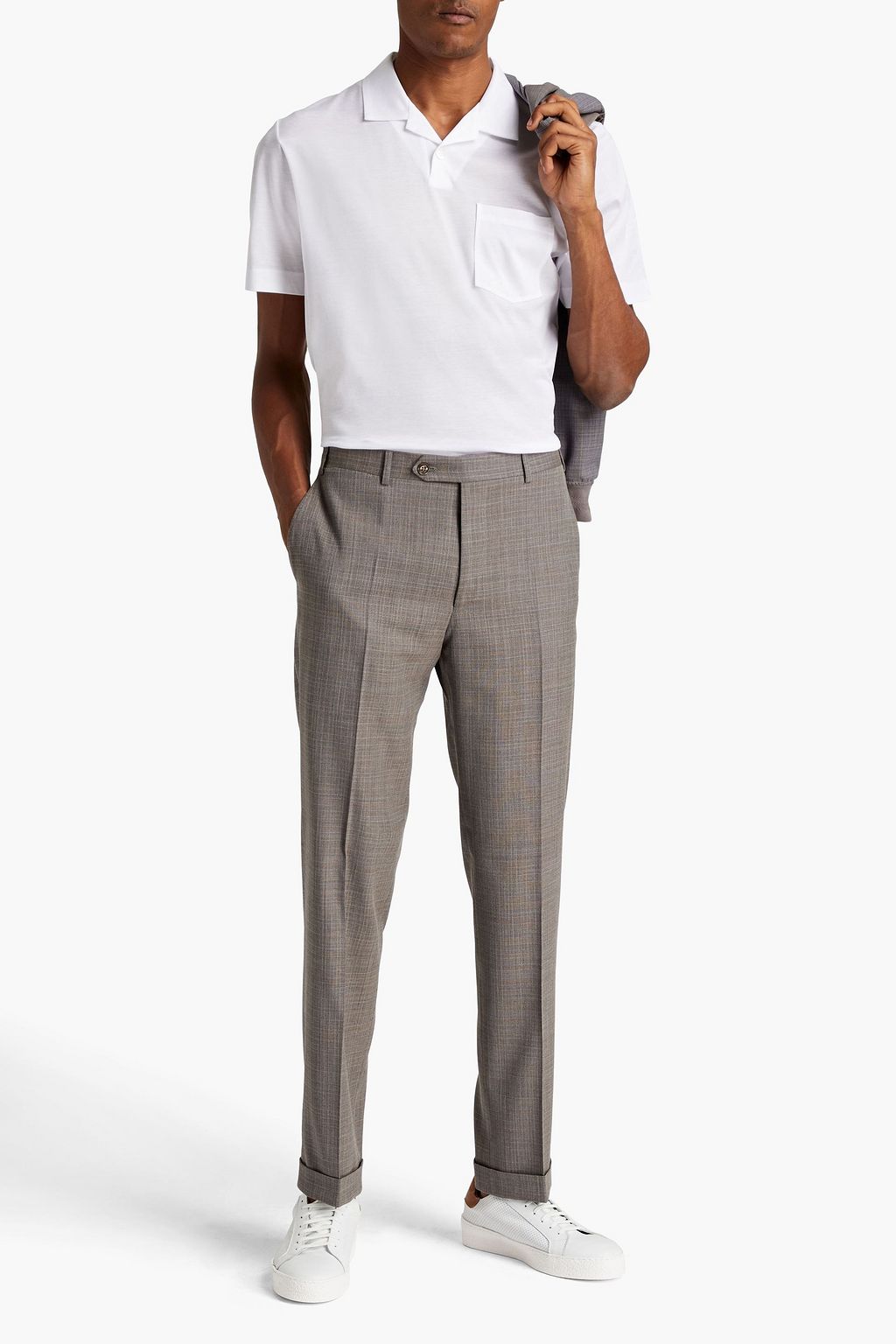 CANALI Cotton-piqué polo shirt