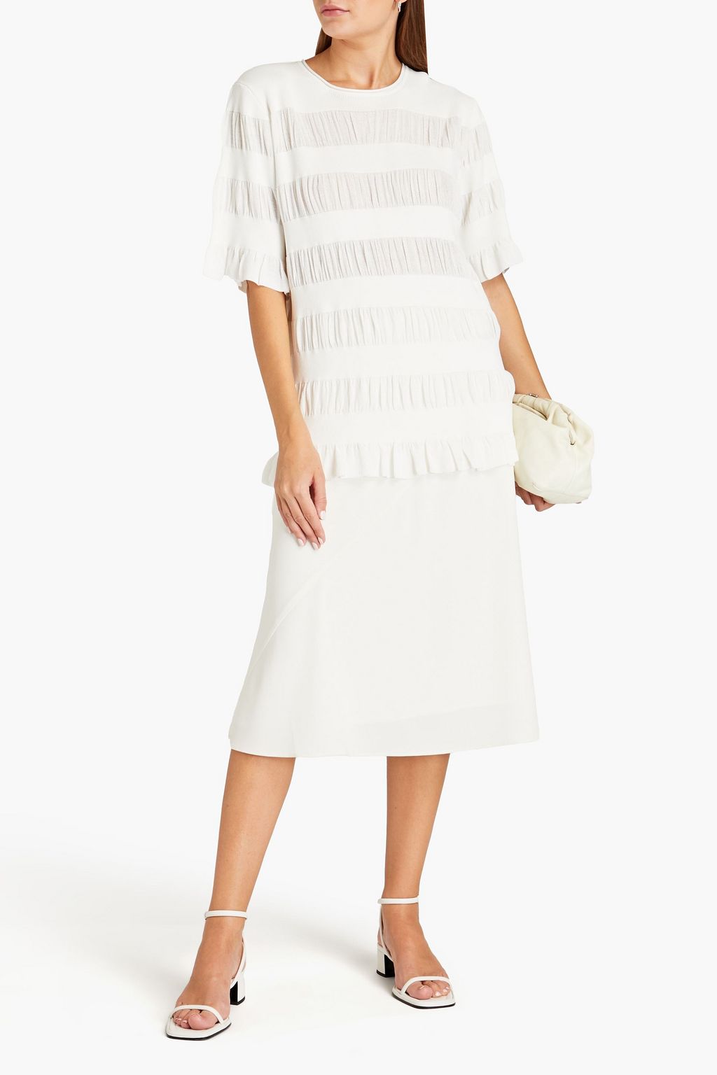 BY MALENE BIRGER Gathered ribbed-knit top