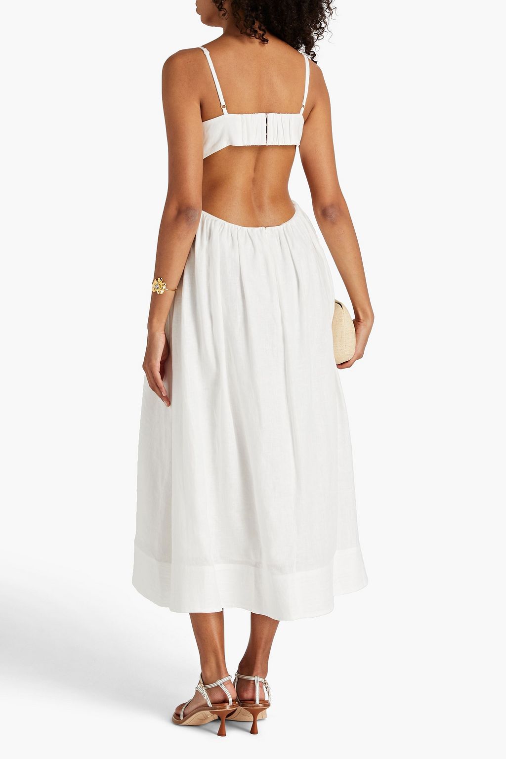 ZIMMERMANN Cutout quilted linen mini dress