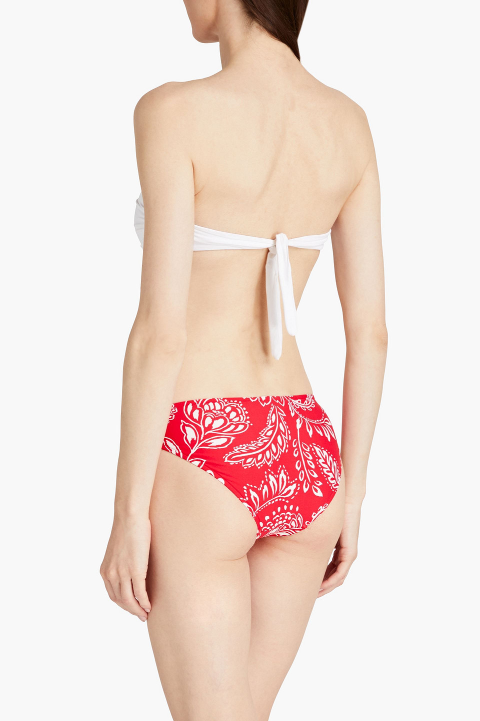 Shop Seafolly Folklore Printed Low-rise Bikini Briefs In Red