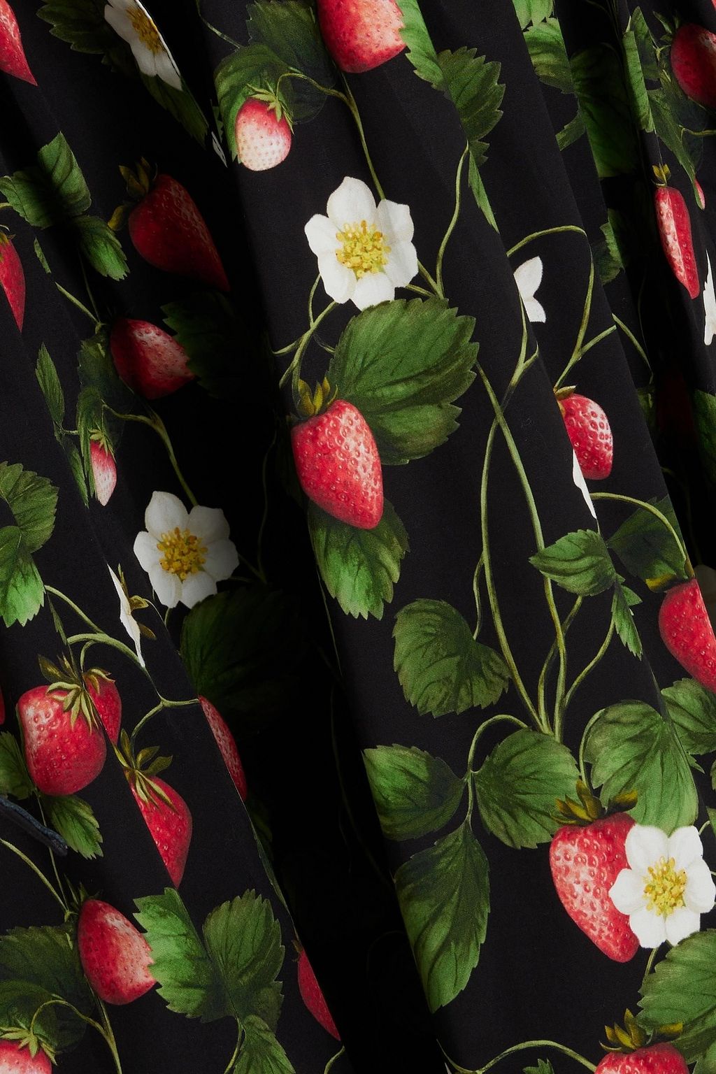 OSCAR DE LA RENTA Belted printed cotton-blend poplin midi dress