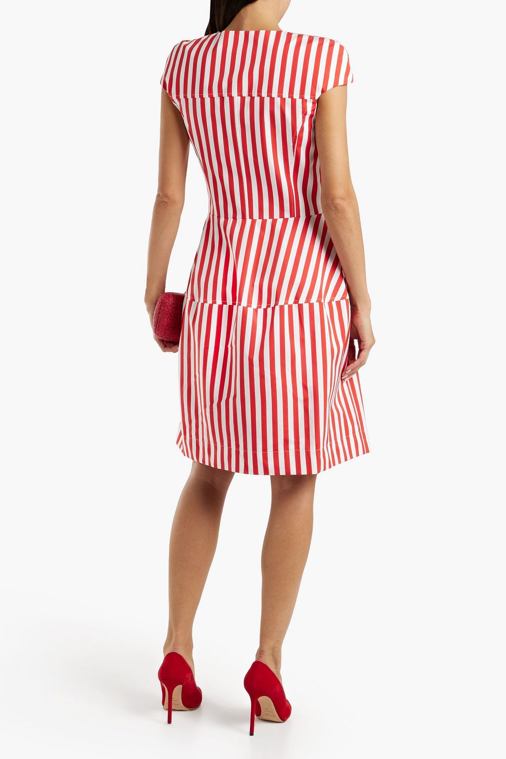 OSCAR DE LA RENTA Striped cotton dress