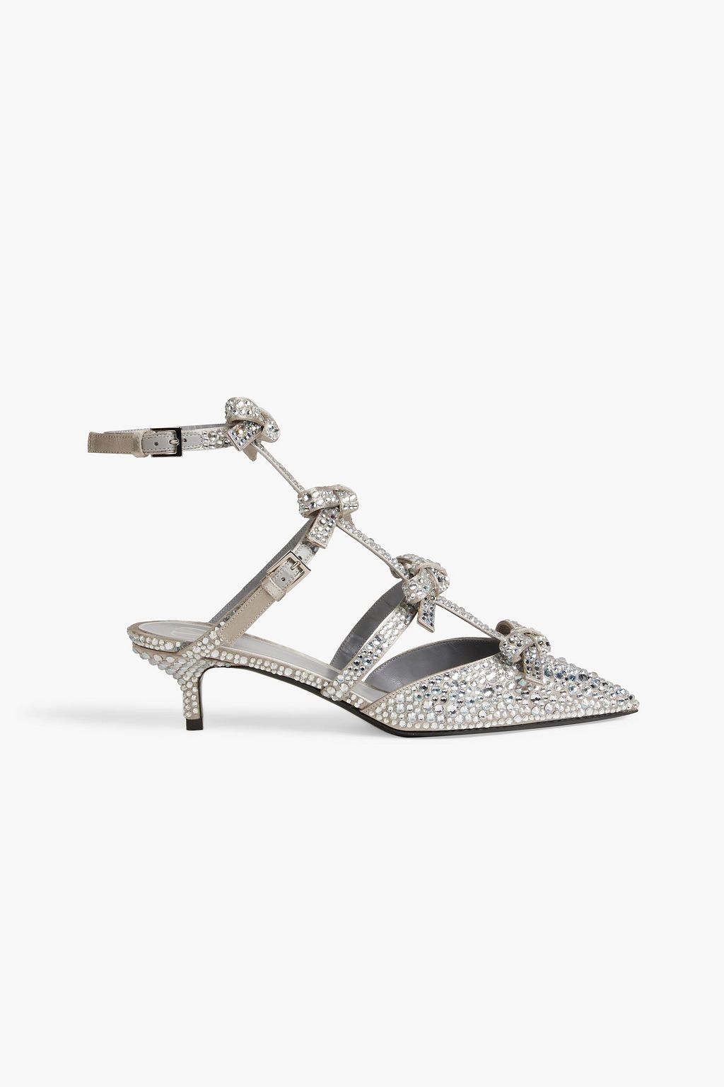 VALENTINO GARAVANI Bows crystal-embellished satin pumps | Sale up to 70% off | THE OUTNET