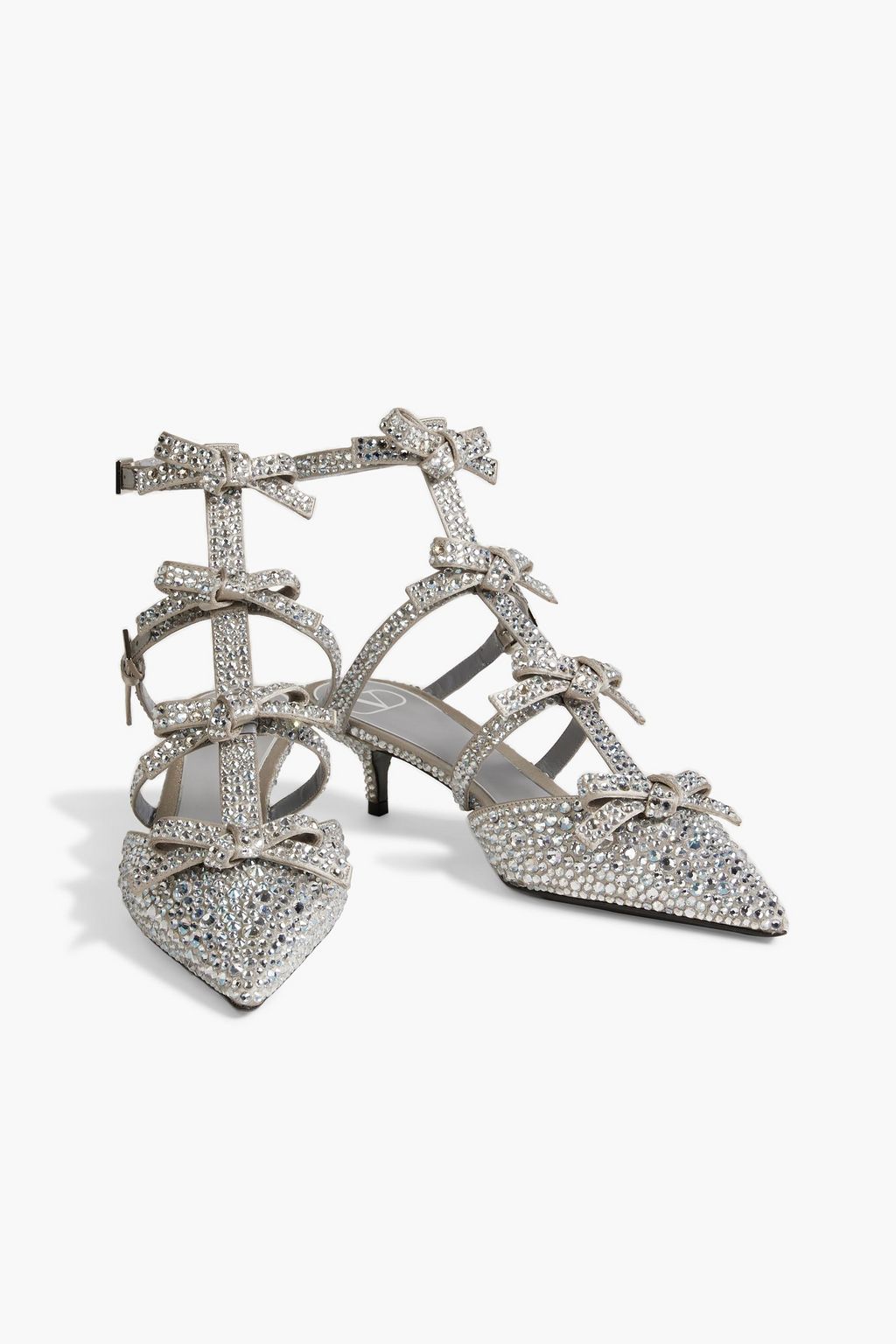 VALENTINO GARAVANI French Bows crystal-embellished satin pumps