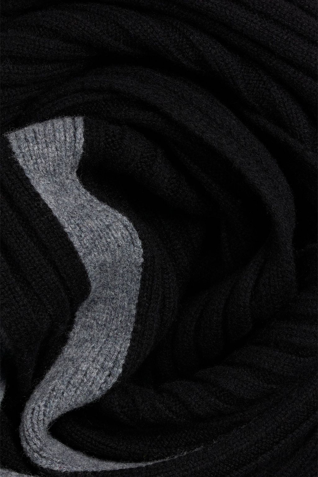 MOOSE KNUCKLES Verona ribbed two-tone merino wool scarf