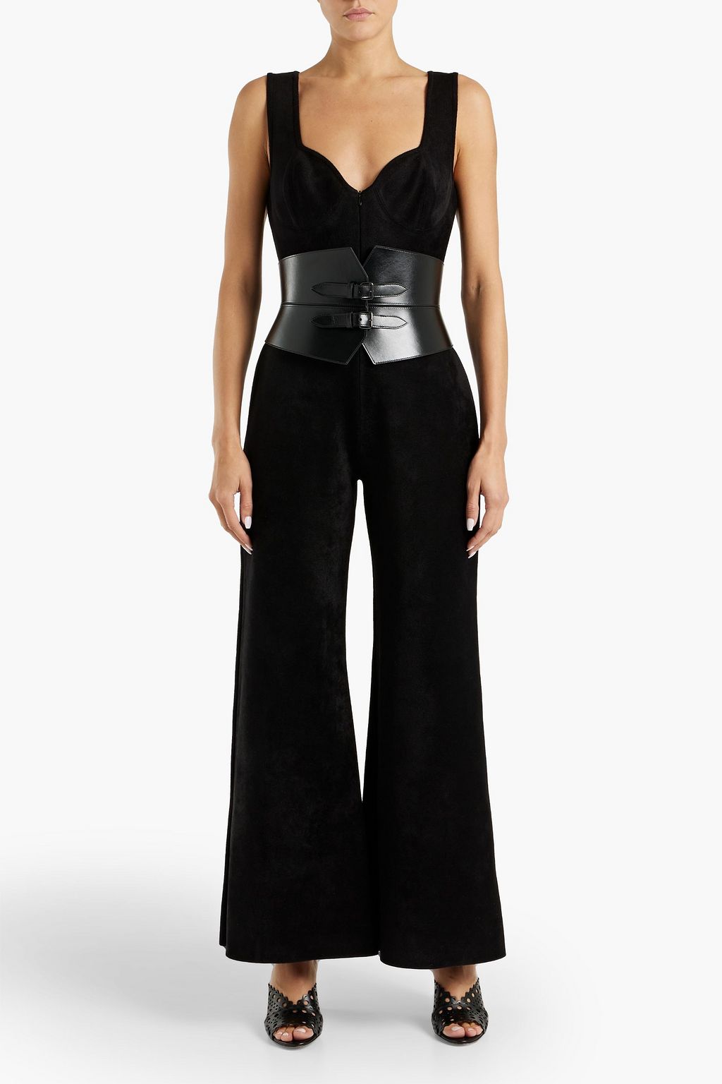 ALAÏA Velvet wide-leg jumpsuit