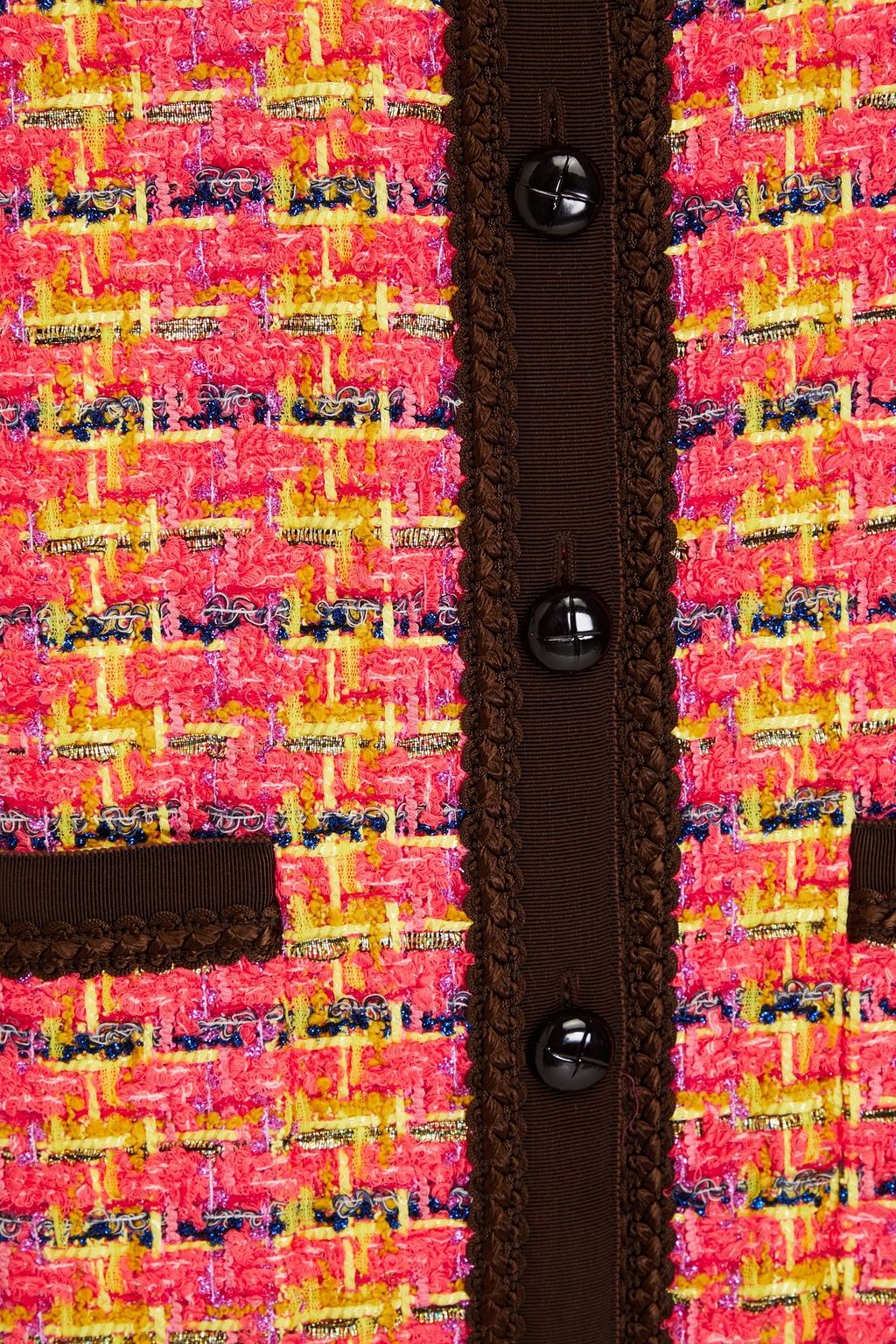 GUCCI جاكيت من تويد البوكليه بلون ميتاليك