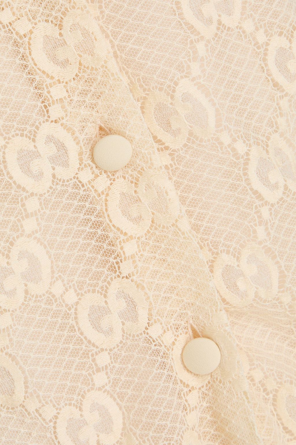 GUCCI Ruffled cotton-blend lace shirt