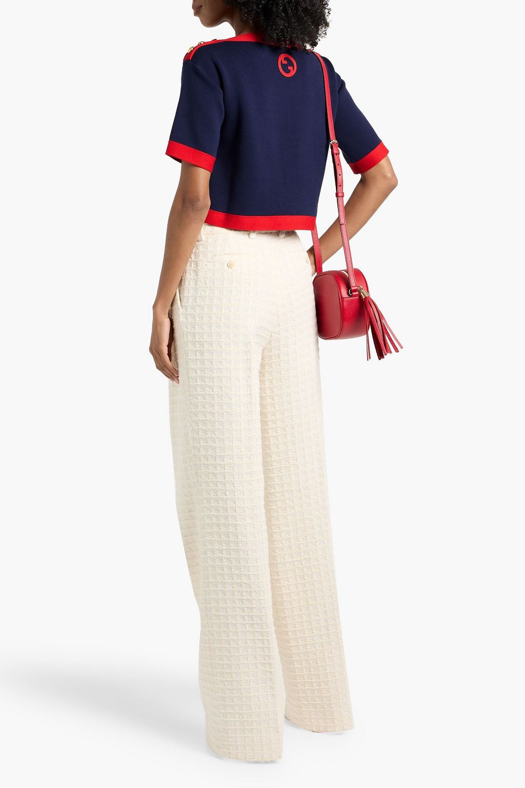 GUCCI Cotton-blend tweed wide-leg pants