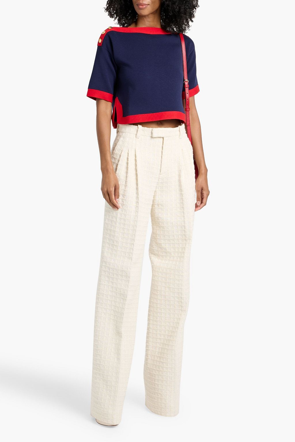 GUCCI Cotton-blend tweed wide-leg pants