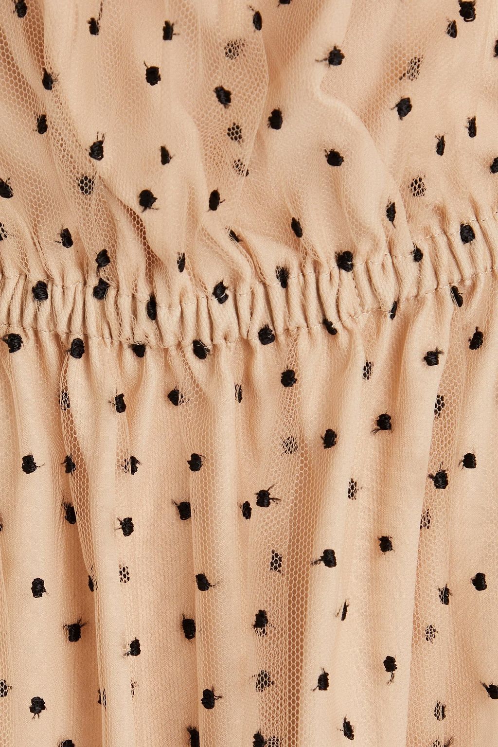 GUCCI ドットチュール ミニワンピース オフショルダー ラッフル付き