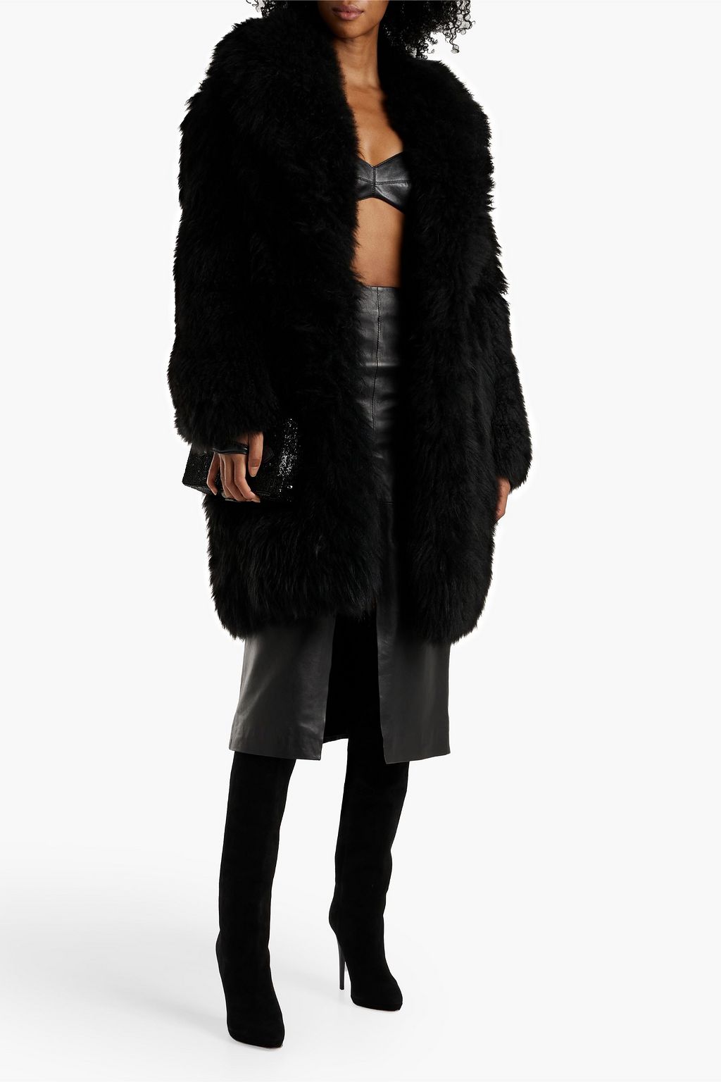 MICHAEL KORS COLLECTION Sequin-lined cashmere coat
