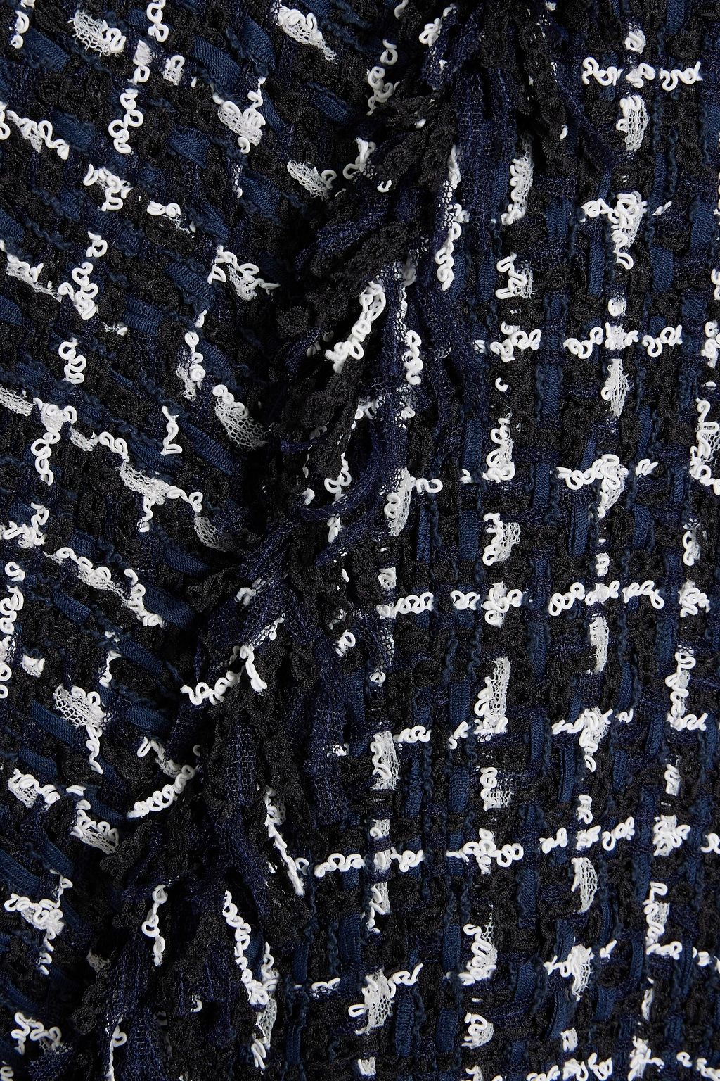 OSCAR DE LA RENTA Wrap-effect wool-blend bouclé-tweed dress