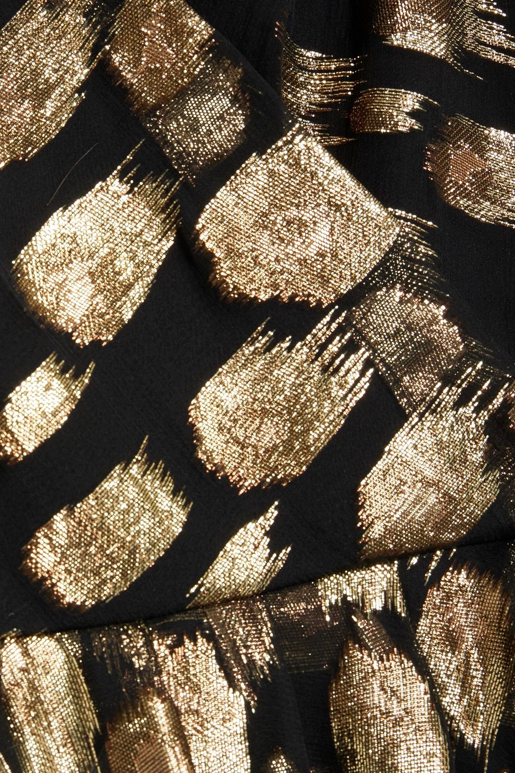 OSCAR DE LA RENTA Pleated metallic fil coupé silk-blend georgette maxi dress