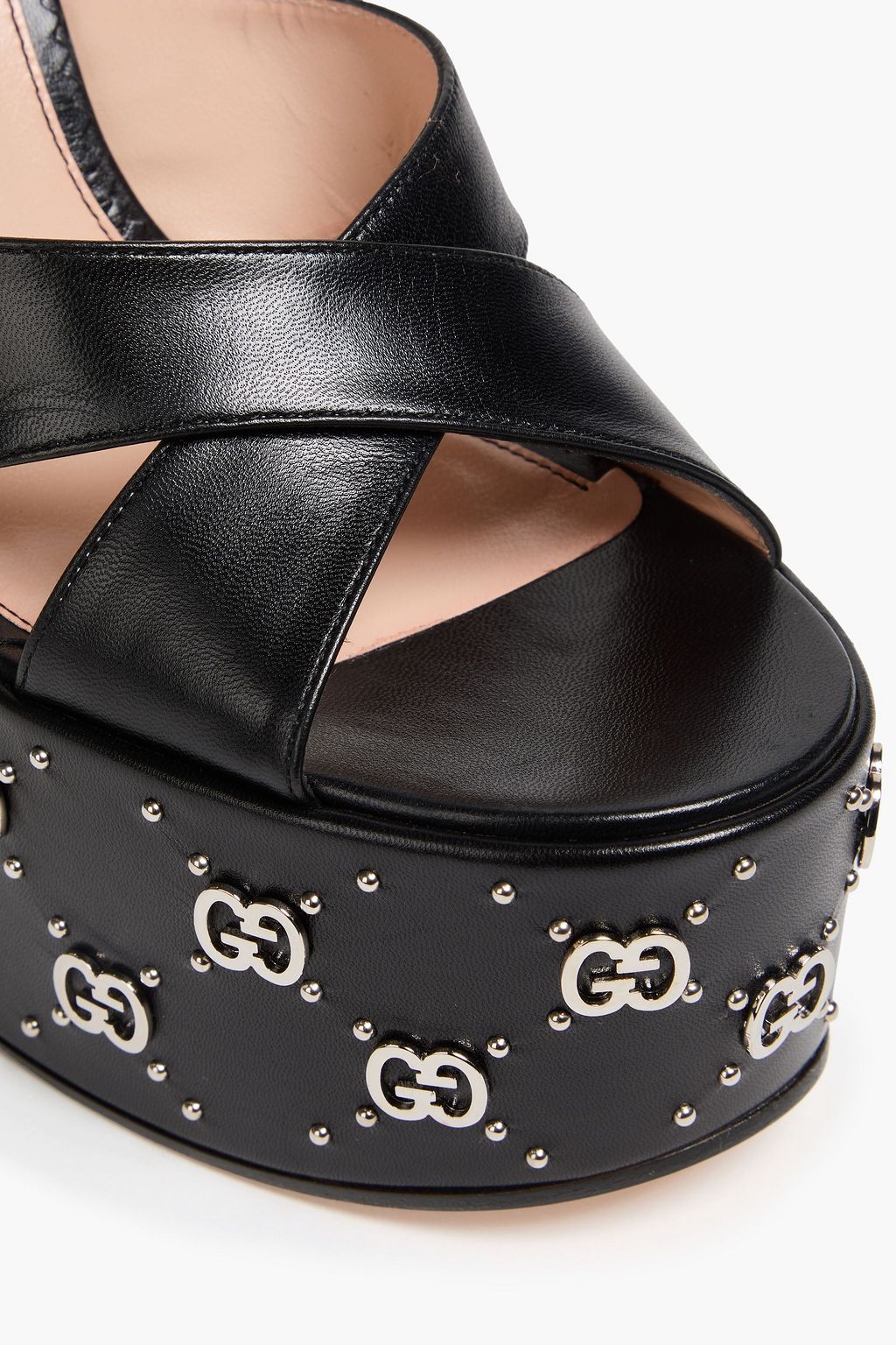 GUCCI Studded leather platform sandals