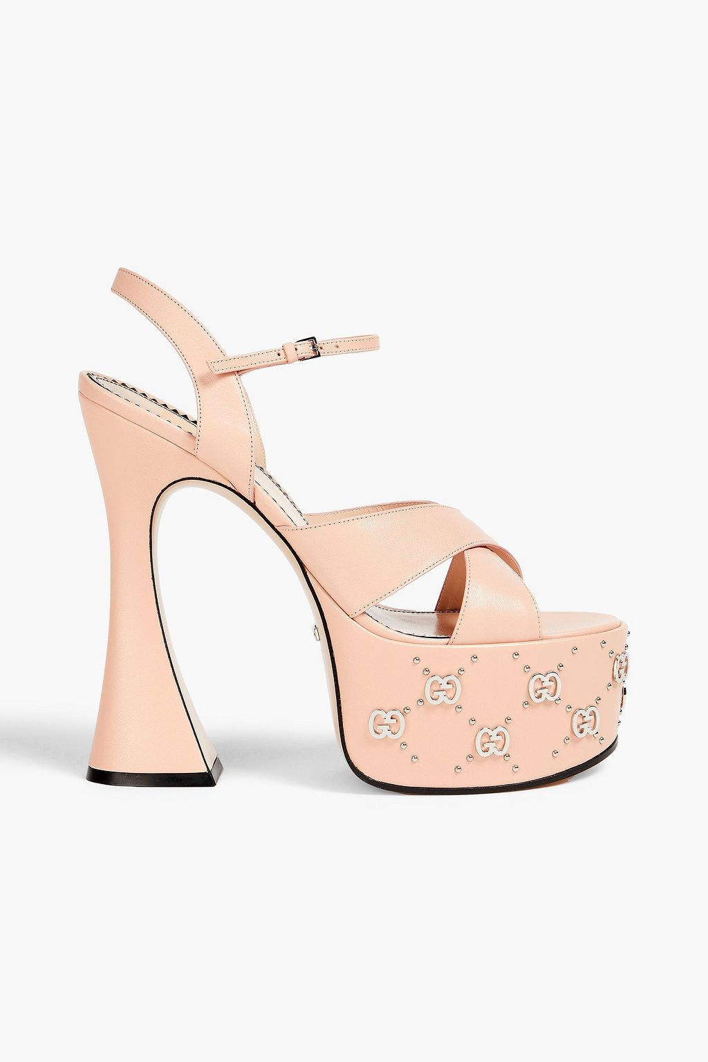 Studded leather platform sandals blush EU 35.5