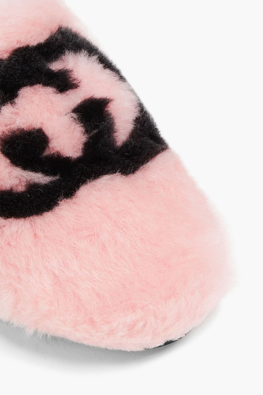 GUCCI Logo-print faux fur slippers