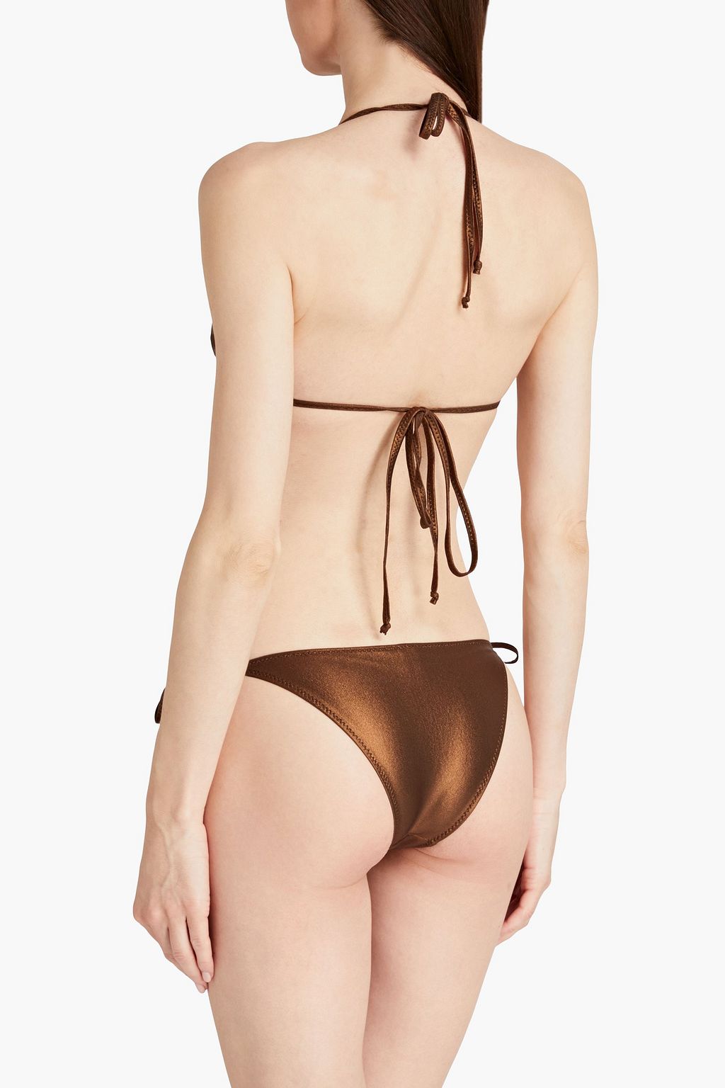 LISA MARIE FERNANDEZ Pamela metallic seersucker triangle bikini