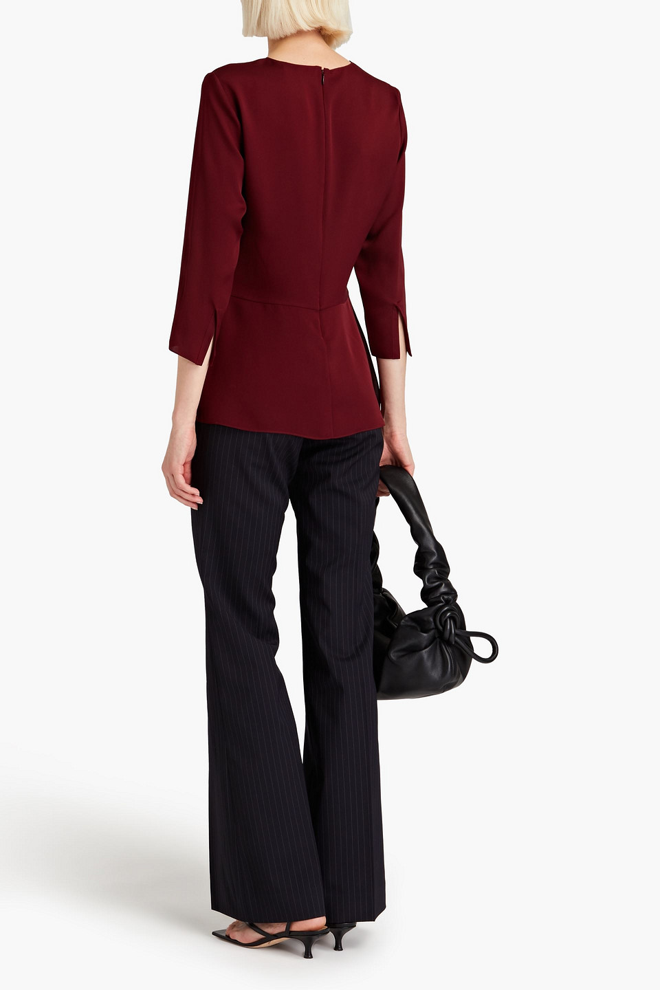 Shop Theory Malydie Silk Blouse In Merlot