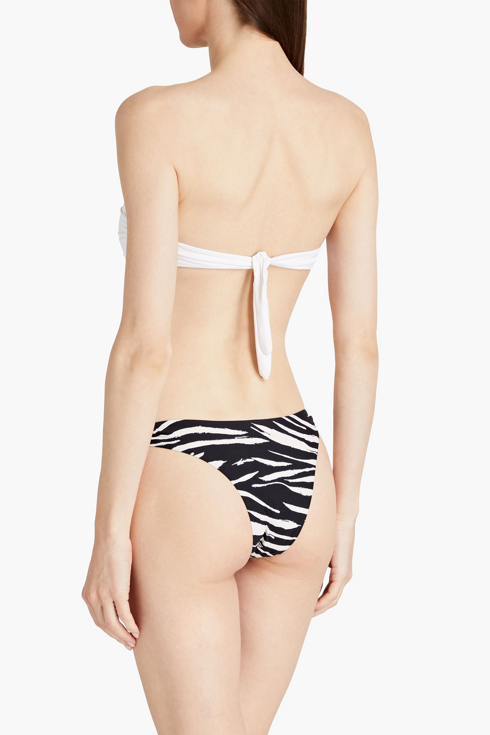Seafolly Skin Deep Zebra-print Low-rise Bikini Briefs In Black