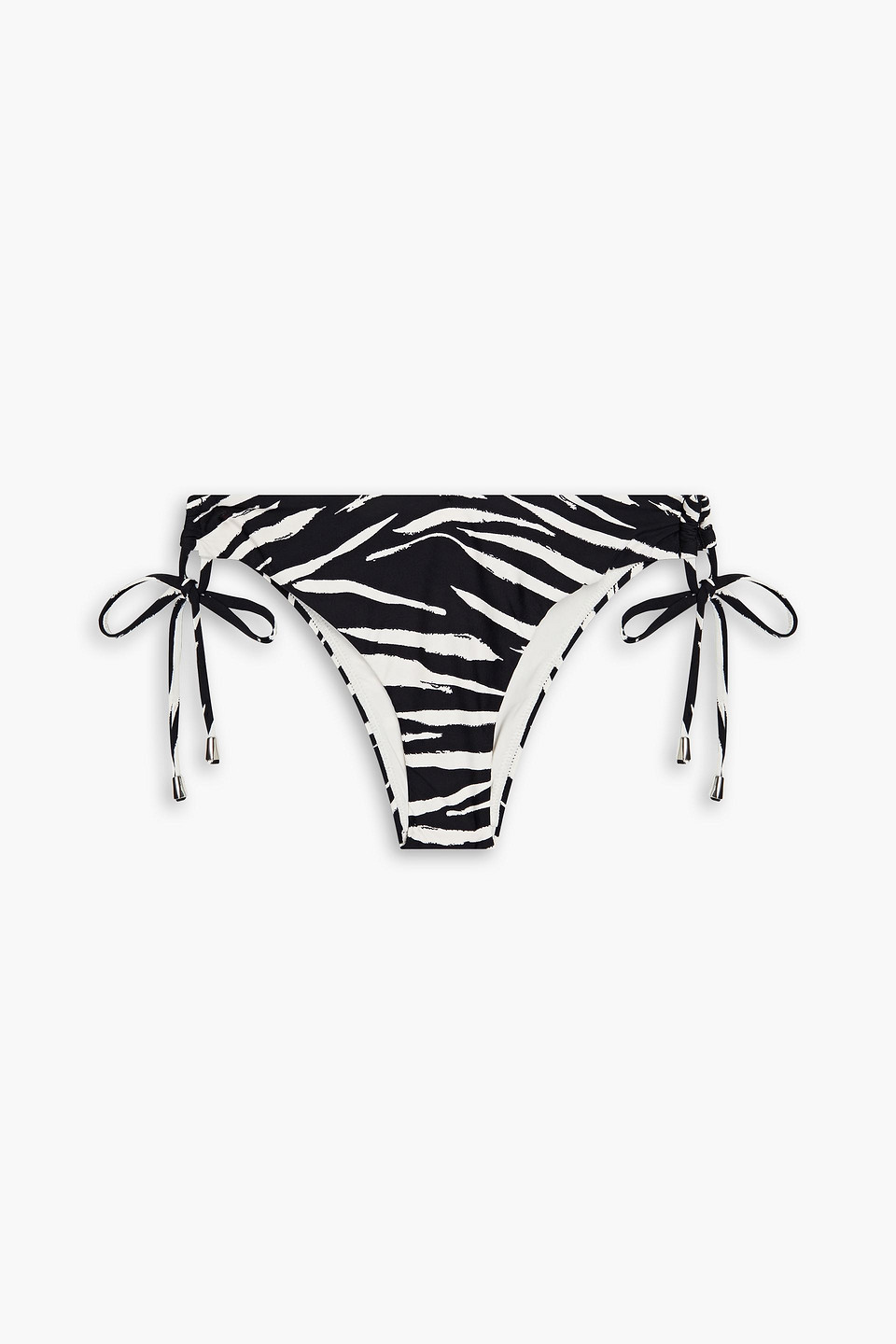 Seafolly Skin Deep Zebra-print Low-rise Bikini Briefs In Black