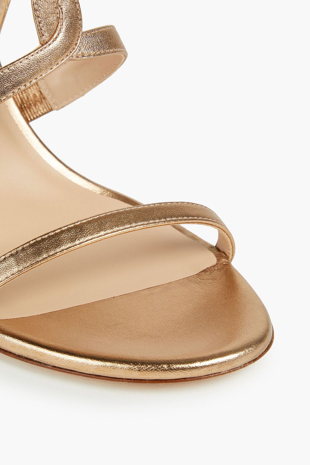 STUART WEITZMAN Soiree レザー スリングバックサンダル メタリック