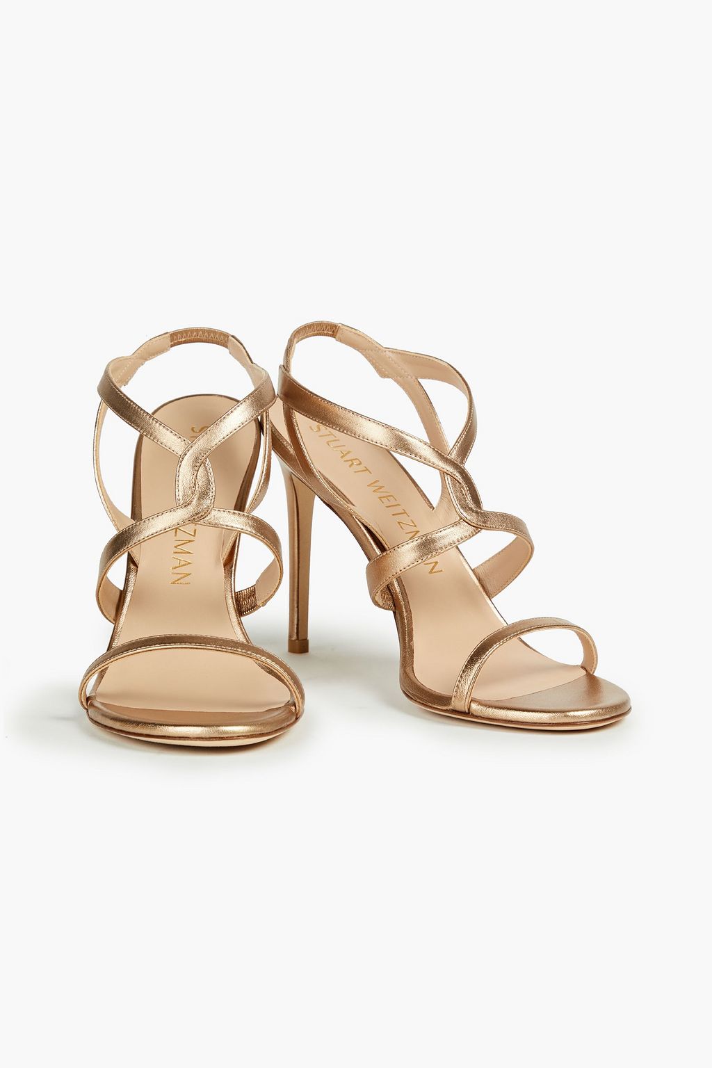 STUART WEITZMAN Soiree レザー スリングバックサンダル メタリック