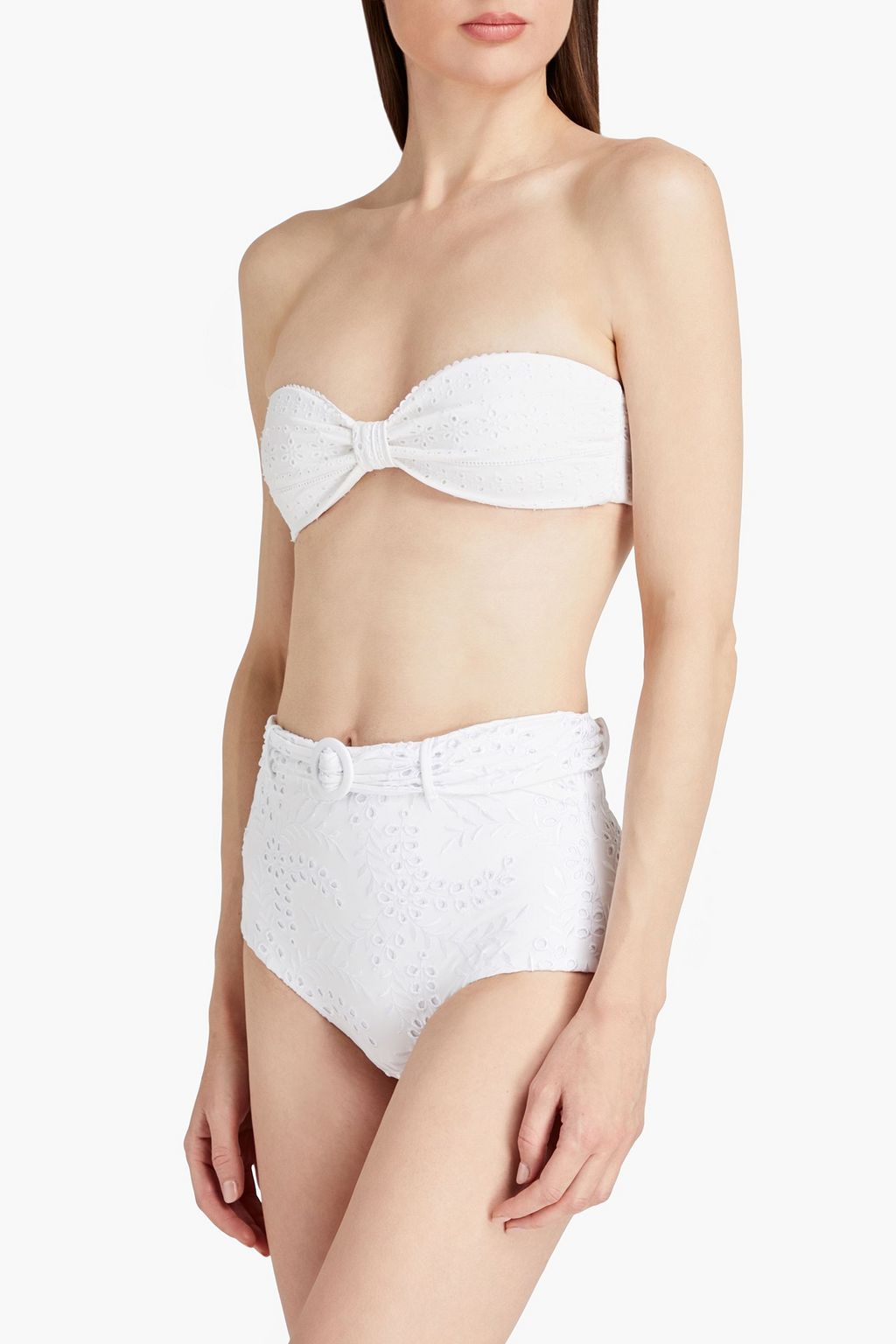 SEAFOLLY سروال بكيني «كوستا بيلا» بخصر مرتفع وبتطريز إنجليزي مزود بحزام